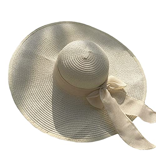 BEISIJIA Chapeau de paille pliable pour femme - 14 cm - Protection UV UPF 50+, beige, taille unique Cover