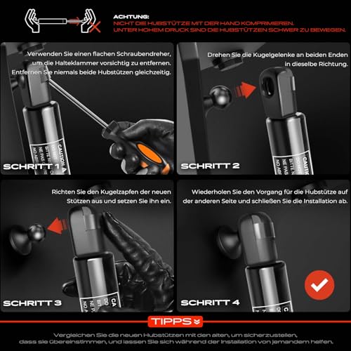 Frankberg 2x Gasfeder Dämpfer Motorhaube Kompatibel mit 2 Active Tourer F45 214 216 218 220 225 MPV 2013-2021 Replace# 51237300535