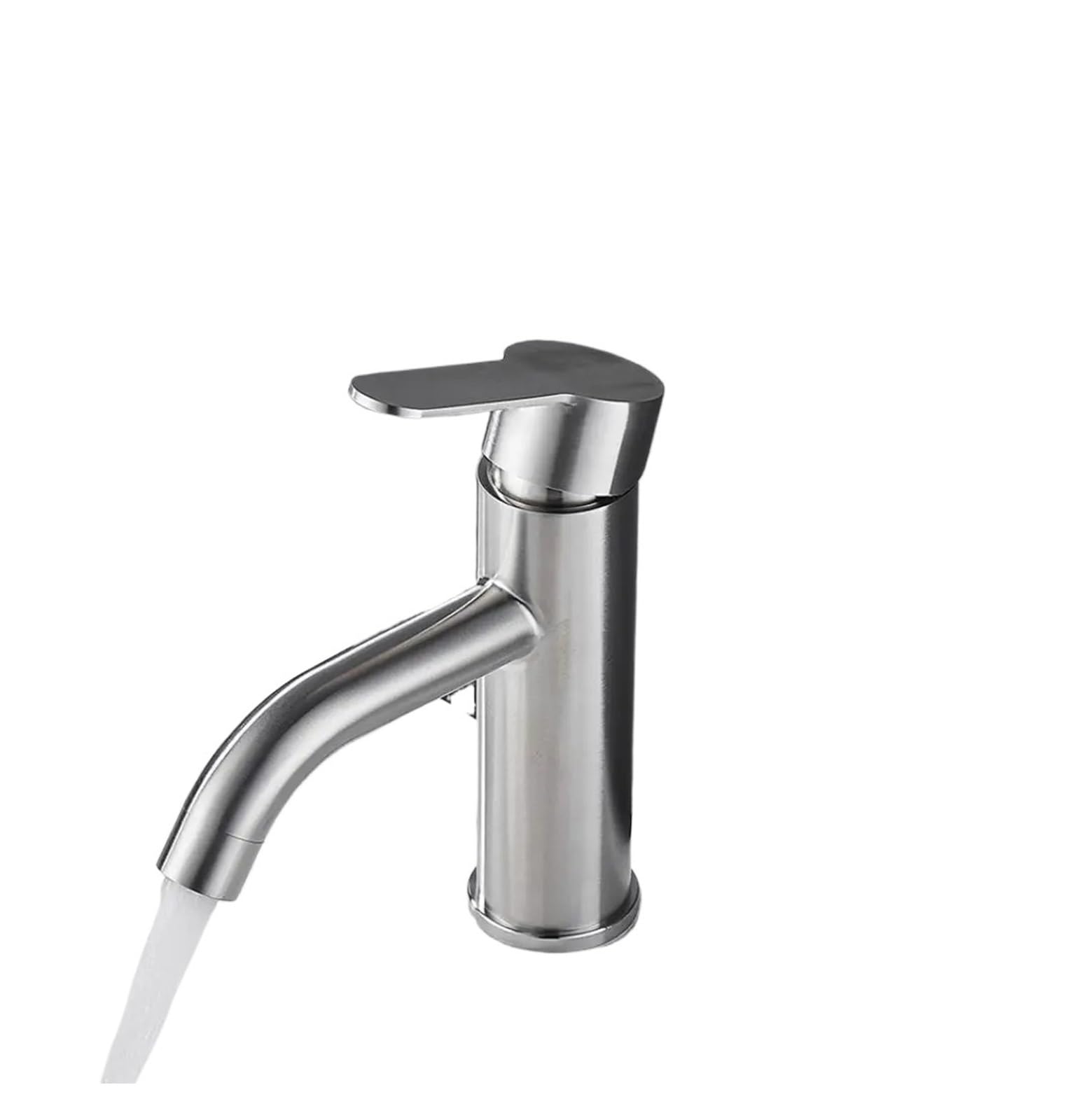 Grifo de lavabo de baño en acero inoxidable con agua fría y caliente mezclable