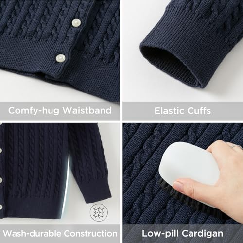 DAVE&BELLA Baby Cardigan Sweater, Long Sleeve Button Cable-Knit Cardigan Toddler Girl Boy Sweatshirt Spring Fall Outfits Coat4