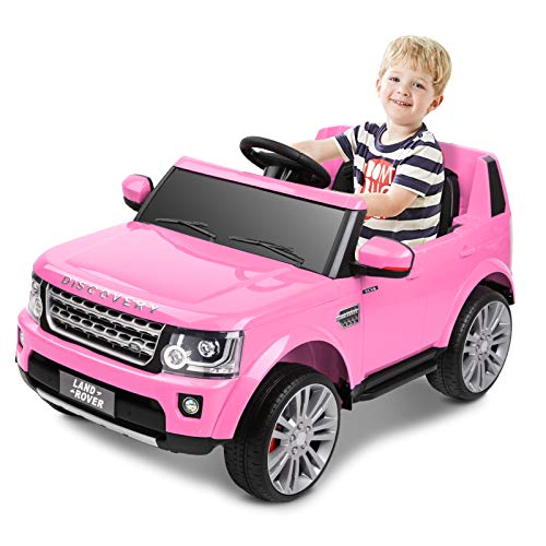 BAHOM Kids 12V Ride On Car Truck with Storage Electric Toy Vehicle with 2.4G Remote Control, Lockable Doors, for Girls Boys Age 3-8 (Pink)