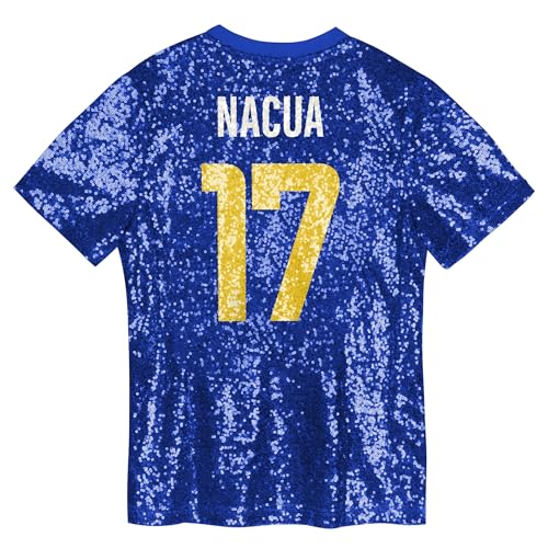Outerstuff Girls Youth Puka Nacua Royal Los Angeles Rams Sequin V-Neck Fashion Jersey3