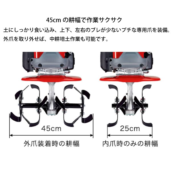 ホンダ FG201 JT 耕うん機、軽量18kgで操作簡単、使いやすい