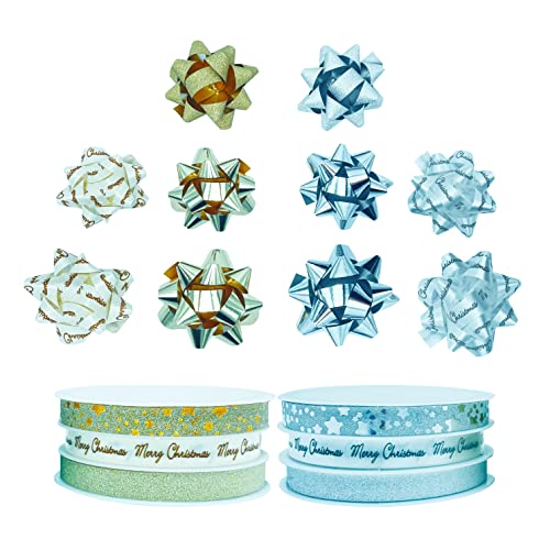 Gesar 6 Bobine Nastri di Natale Natalizi Oro e Argento 30 Mt - 10...