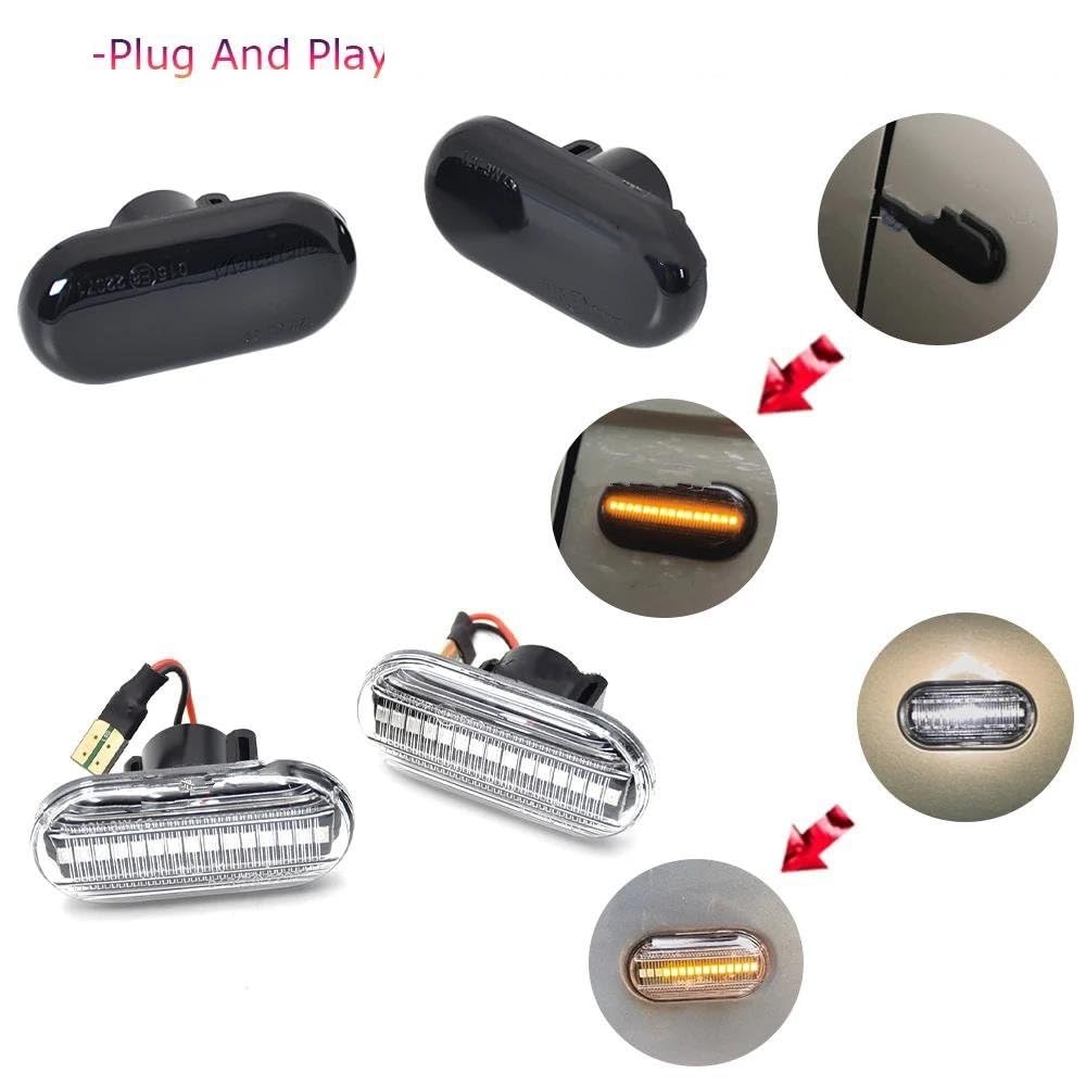 Indicatori Direzione Laterali Per Opel Per Movano Per Combi Per Movano Per Kipper 2 Pezzi Car Styling Indicatori Dinamici Indicatori Direzione Laterali Accessori(Dynamic Crystal)