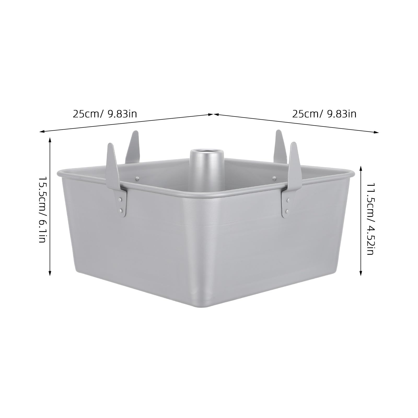 SOLUSTRE Forma do pieczenia ciasta w formie rurki aluminiowej: kwadratowa forma do pieczenia o boku 10 cali – wyjmowane dno, stopki chłodzące – naczynie do w piekarniku do sernika