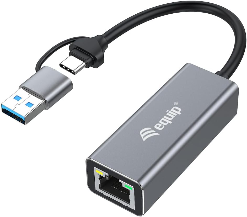 Equip 133495 USB-C to 2.5 Gigabit Ethernet Network Adapter (USB-C+A)