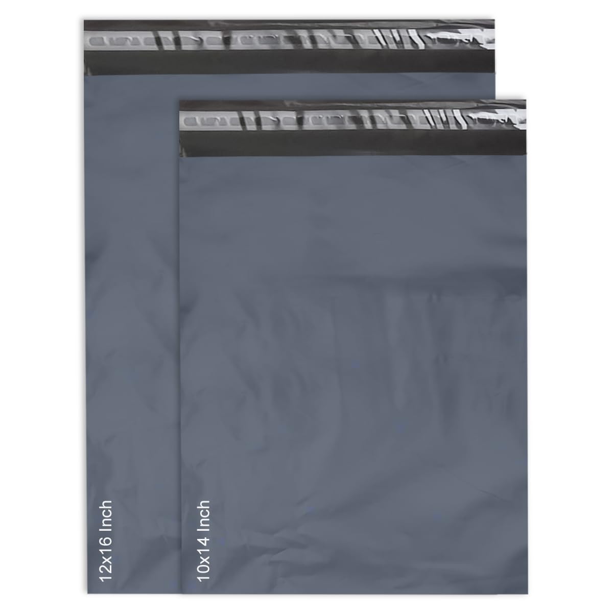 JeeJaan® 100 Pcs Mixed Grey Parcel Bags 10 x 14 & 12 x 16-2 Sizes 50 from Each Poly Postage Self Seal Bags - Mixed Grey Parcel Bags Envelopes for Packaging Clothes Parcel Self Seal Poly Mailer