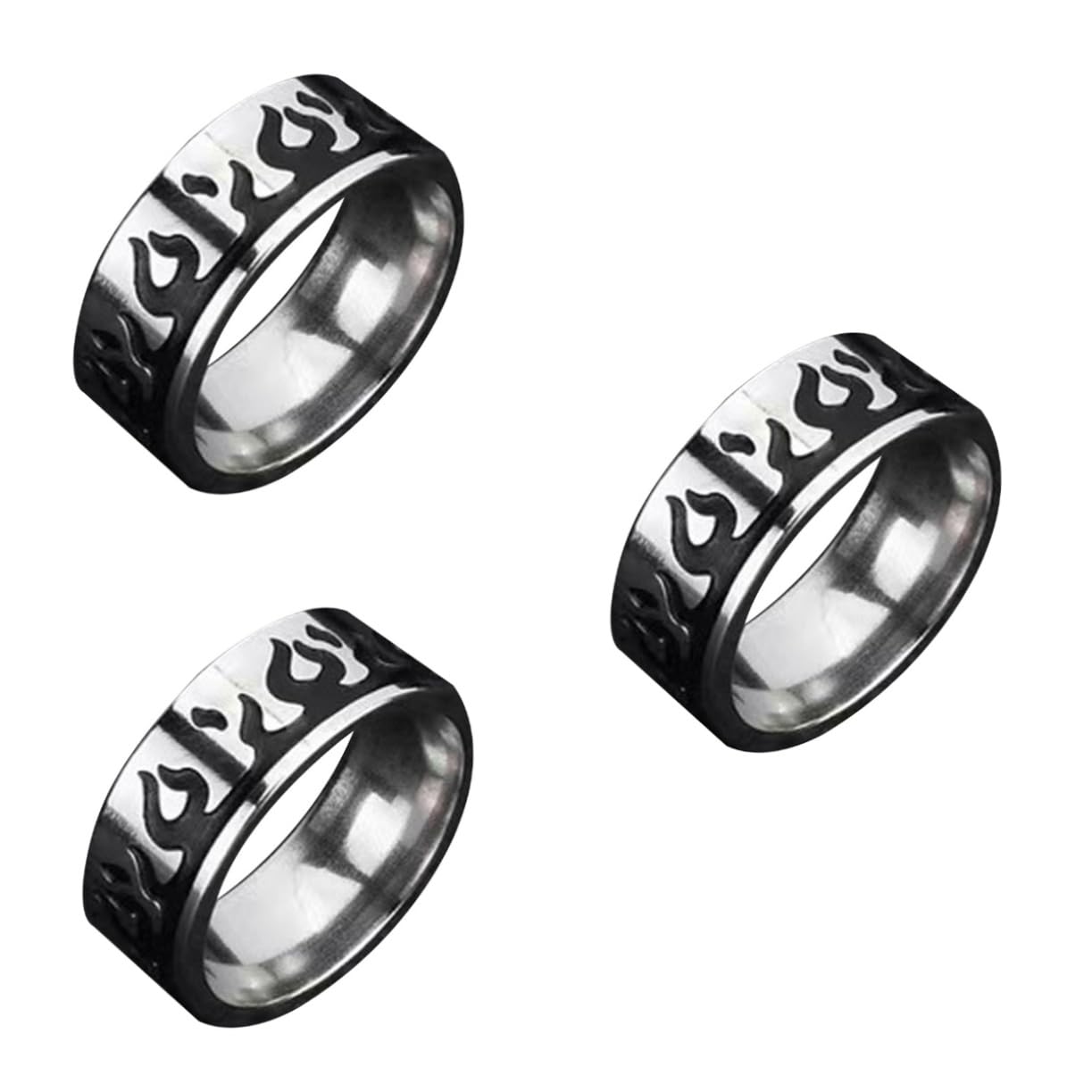 VALICLUDAnillos Niña 3 Piezas Aro De Fuego Decoración Vintage Anillos Anillo De Dedo Anillo De Decoración Anillo De Chicas Anillo Femenino Joyas Antiguo Acero Inoxidable De Las Mujeres