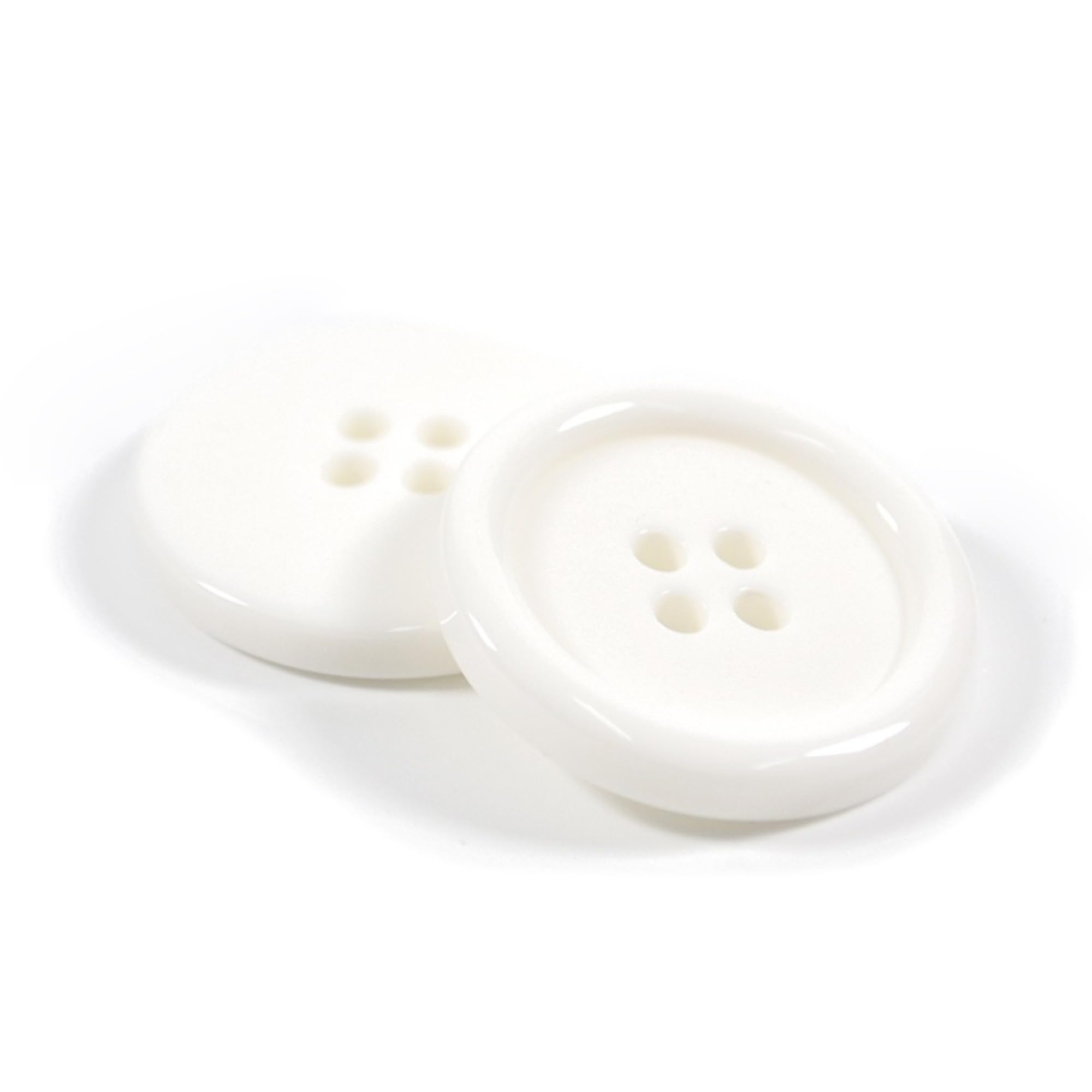 6 Pack White 23mm Round Plastic Buttons with 4 Holes - Ideal for Coats Jackets, Cardigans (36L), 23mm Buttons - 6 Pack - Image 2