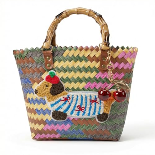 Bolso Tote tejido para mujer para playa verano boho miniatura 1