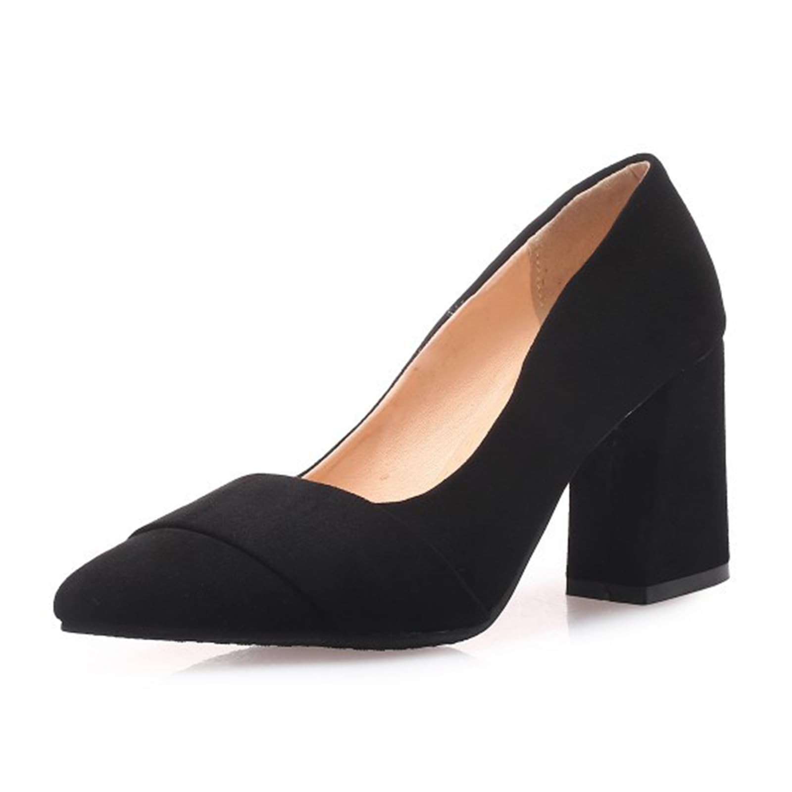 Décolleté Donna Punta Tacco Largo Slip On Scarpe Ufficio Lavoro