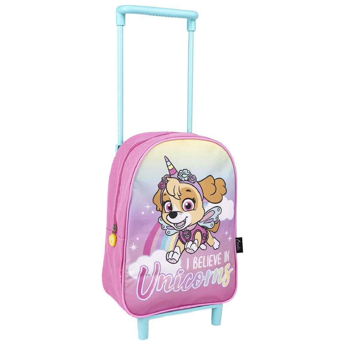 Zaino Trolley Scuola di Paw Patrol - 22 x 10 x 29 cm - Zaino con Ruote per Bambini Fabbricato in Poliestere - Include Tacchetti Antiscivolo - Prodotto Originale Elaborato in Spagna