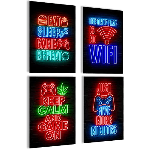 mojoliving Cuadros decorativos para sala de juegos, póster de pared para habitación juvenil, juego de juegos, imágenes decorativas de anime para pared de manga