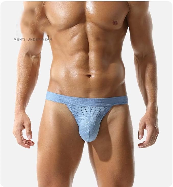 Men's Sexy Bikini Briefs Underwear Soft Elastic Mesh Panties See Through Bulge Pouch Bikini G-String Brief Thong3