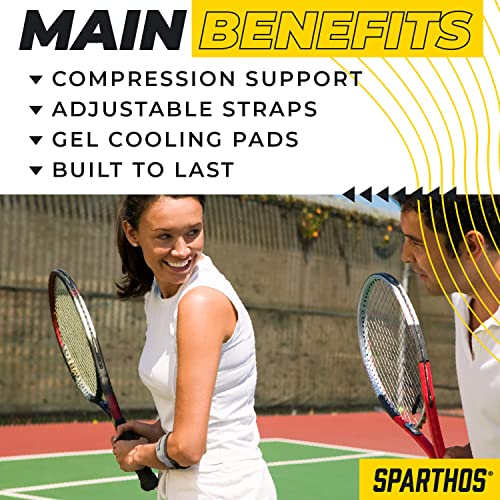Sparthos Tennis Elbow Brace (Pack Of 2) - For Tendonitis, Forearm Pain, Golf Elbow Support - Arm Strap Band With Gel Compression Pad - For Men And Women #TOP6