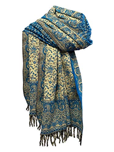 Sciarpa invernale con stampa floreale e foglie