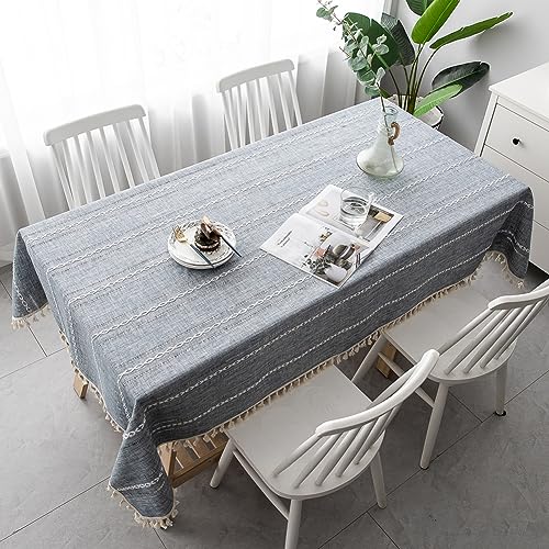 Nappe rectangulaire à rayures pour table de salle à manger 139x218 cm - 4