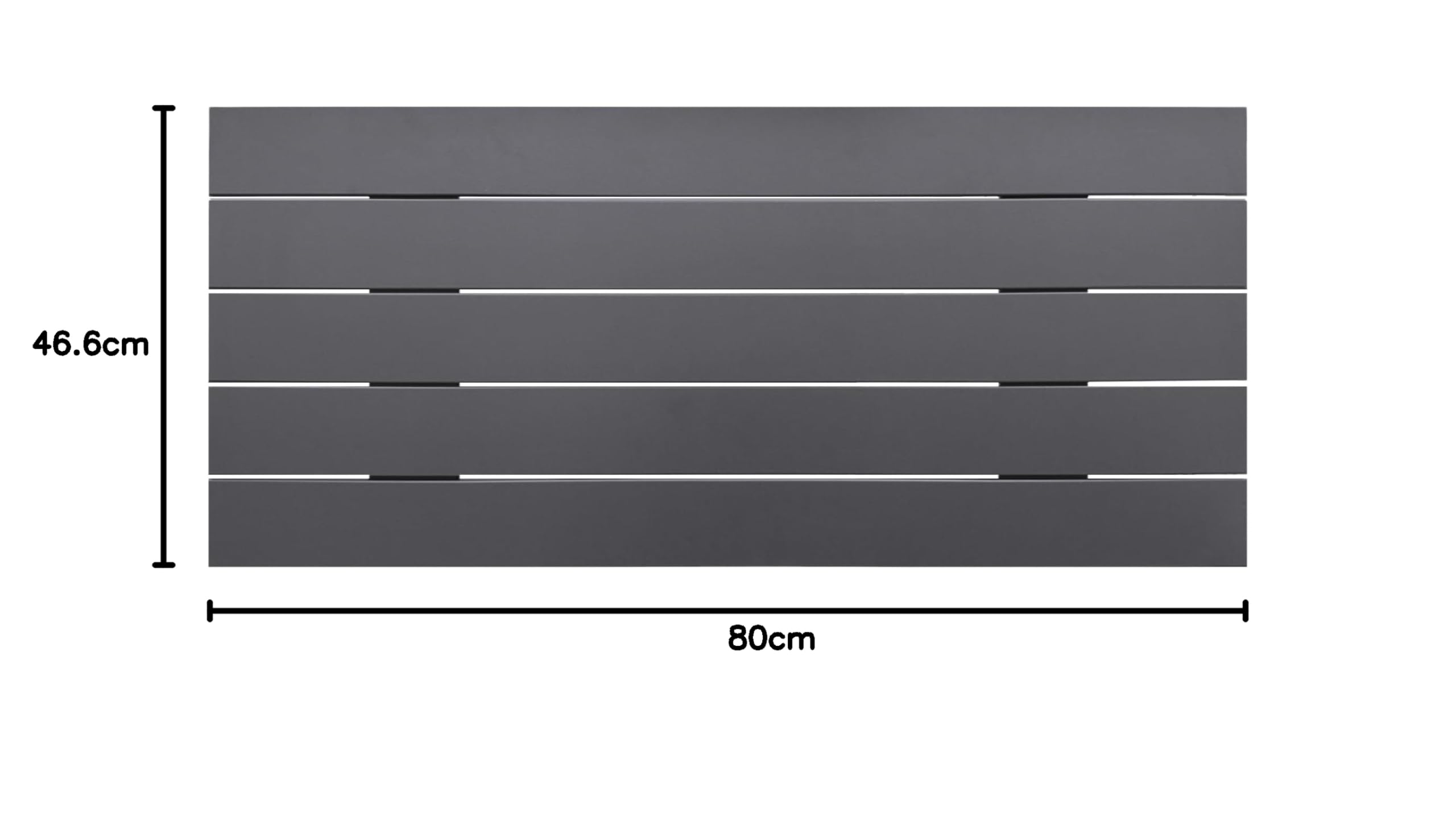 DHOME Recyceltes MDF Holz Kopfteil im Palettenstil Horizontales Bed Pallets Beschläge inklusive (80x46 Palette 5, Massiv Grau)