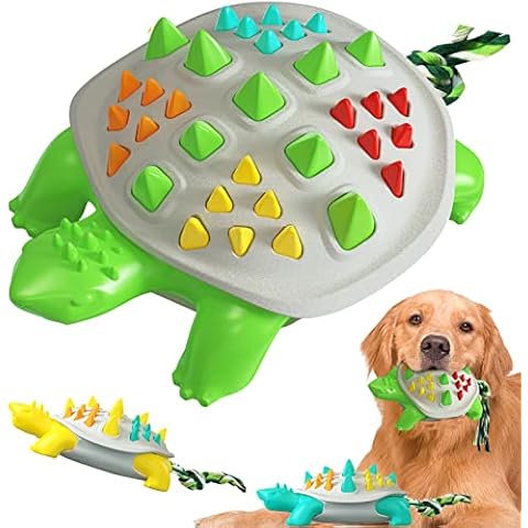 Dog Toys, Etechydra Interactive Dog Chew Toy for Boredom, Non-Toxic Natural Rubber Dog Toothbrush Toy, Tough Durable Funny Dog Rope Toys Teething Dental Care for Large Medium Small Dogs, Green Cover