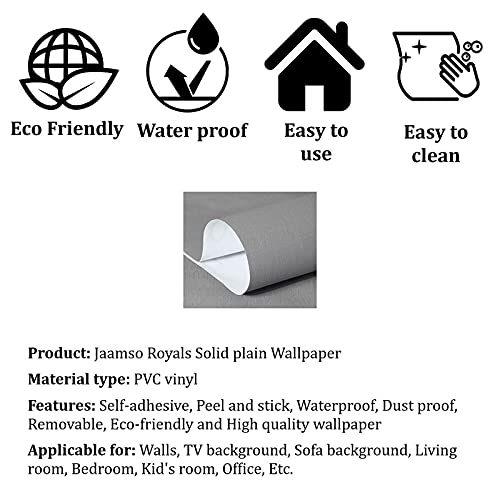 Image of JAAMSO ROYALS Gray Plain matt Wallpaper - Self Adhesive, Water Proof, Peel and Stick Sticker (60 CMx 200 CM, Gray)