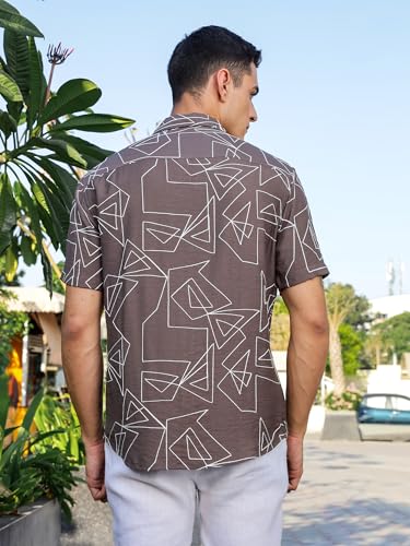 Image of Thomas Scott Mens | Half Sleeve | Embroidered Printed | Regular Fit | 100% Cotton | Casual Shirts