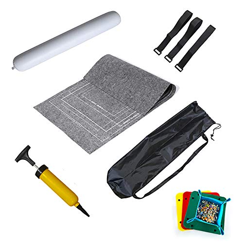 TYXSHIYE Tapis de puzzle gonflable - Roulettes de 1000 pièces à 1500 pièces - Tapis de puzzle de 1,5 mm - Avec plateau de puzzle/gonfleur/poche/sangles pour puzzle rond, carré et rectangle - Gris Cover
