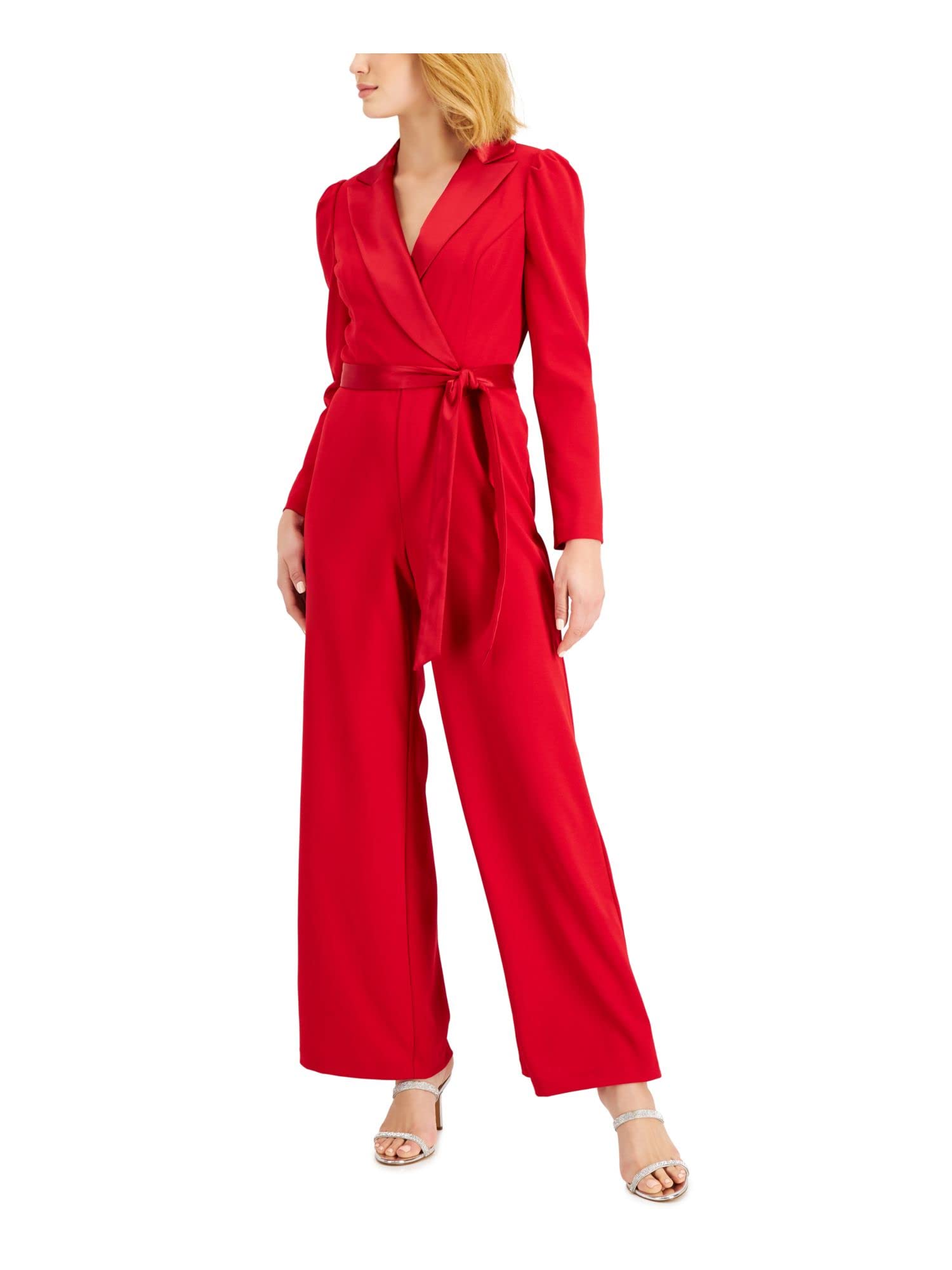 Adrianna Papell womens Knit Crepe Tuxedo Jumpsuit Jumpsuit