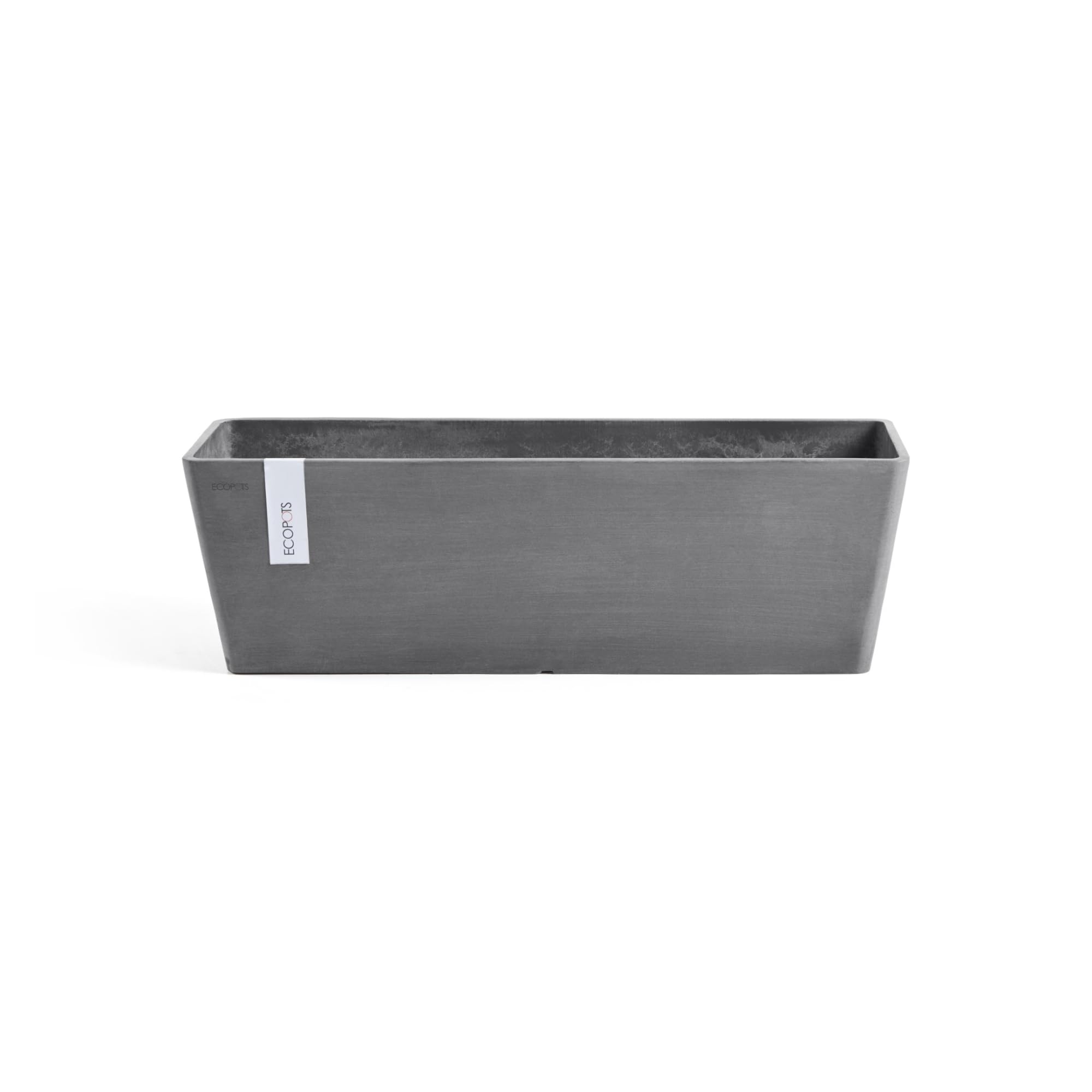 ( Simlar ) Ecopots Bruges Modern Recycled Plastic Indoor/Outdoor Rectangular Flower Pot Planter, Grey, 17.75"