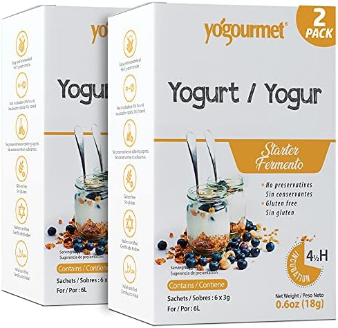 Yo Gourmet Freeze Dried Yogurt Starter - 1 Box Containing 6 Each 5 Gram Packets - PACK OF 2