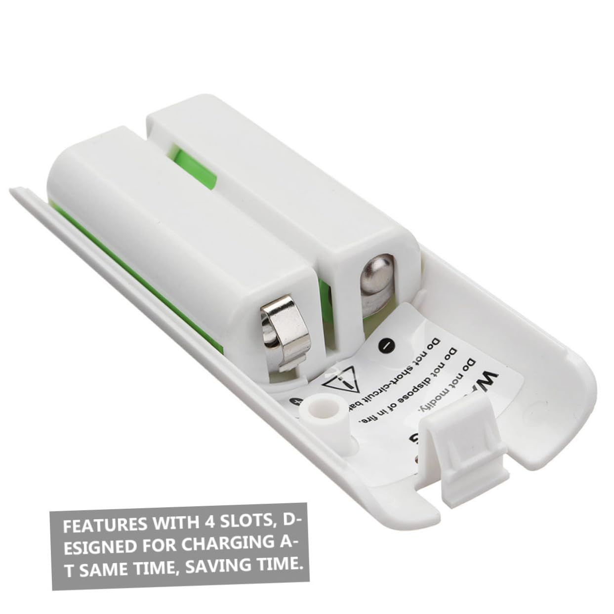 HOMSFOU Adattatore per Pile 4 Slot Stazione di Ricarica Batteria Cavo USB Caricabatterie Compatto Bianco per Ricaricare Batterie Ovunque