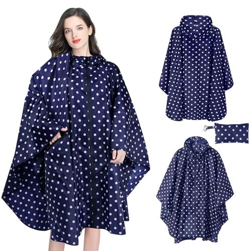 El Mejor Listado de Impermeables para Mujer al mejor precio. 47 Impermeable para Lluvia con Capucha, Reutilizable Poncho Impermeable, Poncho de Lluvia para Adultos, Chubasqueros Impermeable, Impermeables para Hombres y Mujeres, para Viajes,...