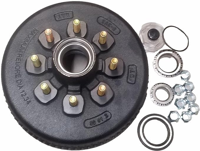 M-Parts for Dexter 7200/7500 / D8000N Hub/Brake Drum Fits D80N Trailer Axles 8-393 5/8" W/Bearings & Seal 99-86580-393-58-KIT