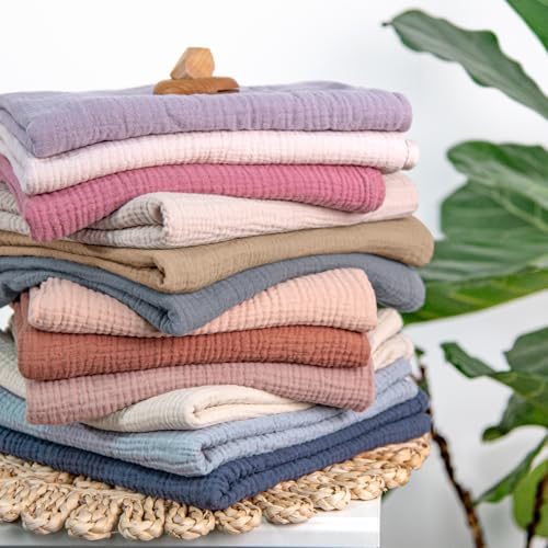 Image of lulumoon Muslin Swaddle Blankets for Baby: Lightweight & Breathable Receiving Blankets for Hospital - Neutral Registry Gift for Newborn 3pack (Grey)