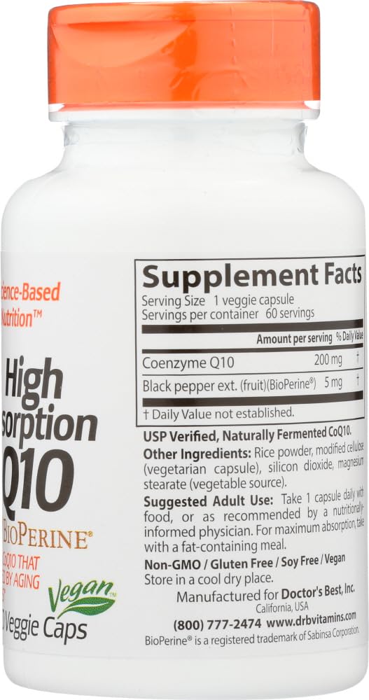 High Absorption CoQ10 with BioPerine, 200mg - 60 vcaps