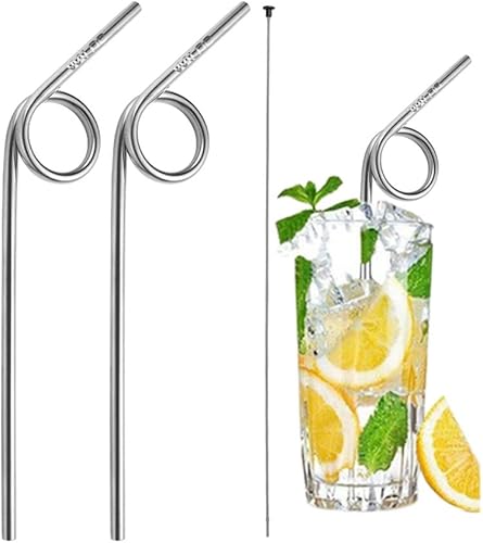 Miniatura 3 de Home Juego de 4 popotes reutilizables de acero inoxidable de 10.5 pulgadas y cepillo de limpieza para vasos, tazas y tazas de 20 a 30 onzas (negro,