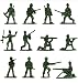 HAPTIME 100 Pcs Various Pose Toy Soldiers Figures, Army Men Green Soldiers, Toy Soldiers Action Figures for Kids Children