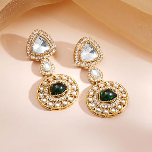 Image of Rubans Necklace Maangtikka Set Gold Plated Kundan & Pearl Jewellery Gift for Women & Girls