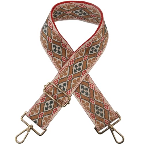 Image of Duwi Wide Purse Strap Multicolor Striped Guitar Style Strap Adjustable Canvas Crossbody Bag Strap