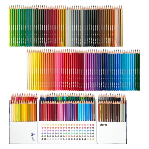 Arrtx 大人用色鉛筆 120色 ソフトコア 油性プロフェッショナル お絵かきスケッチ シェーディング鉛筆セット フリップケース付き 鮮やかでブレンド可能な色鉛筆 初心者/アーティスト向け