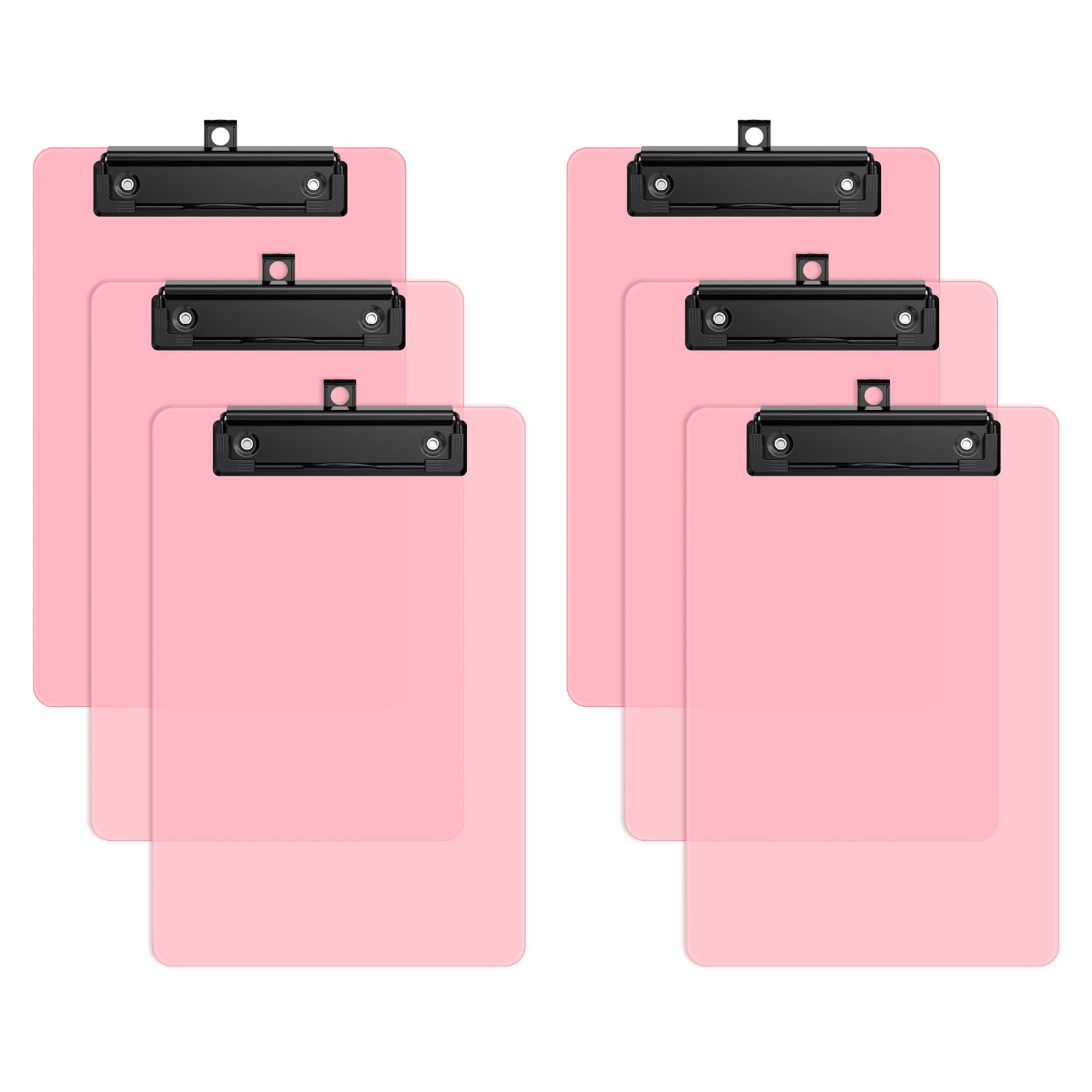 Zoenley 6 Pack Pink Small Clipboard, 9 x 6 Half-Letter Size for Classroom, Students, Teacher, Nurse, A5 Mini Clip Board with Low Profile Clip, Office & School Supplies