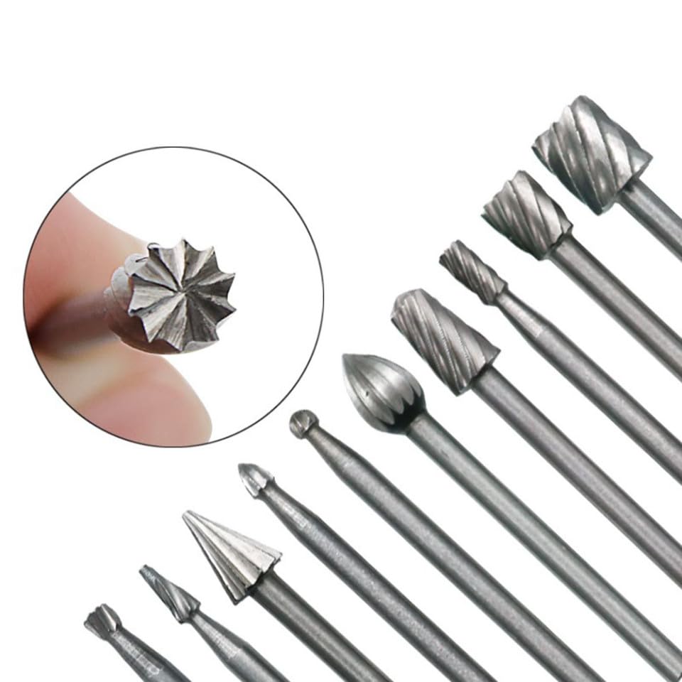 Set de 10 fresas rotativas para madera y aluminio miniatura 7