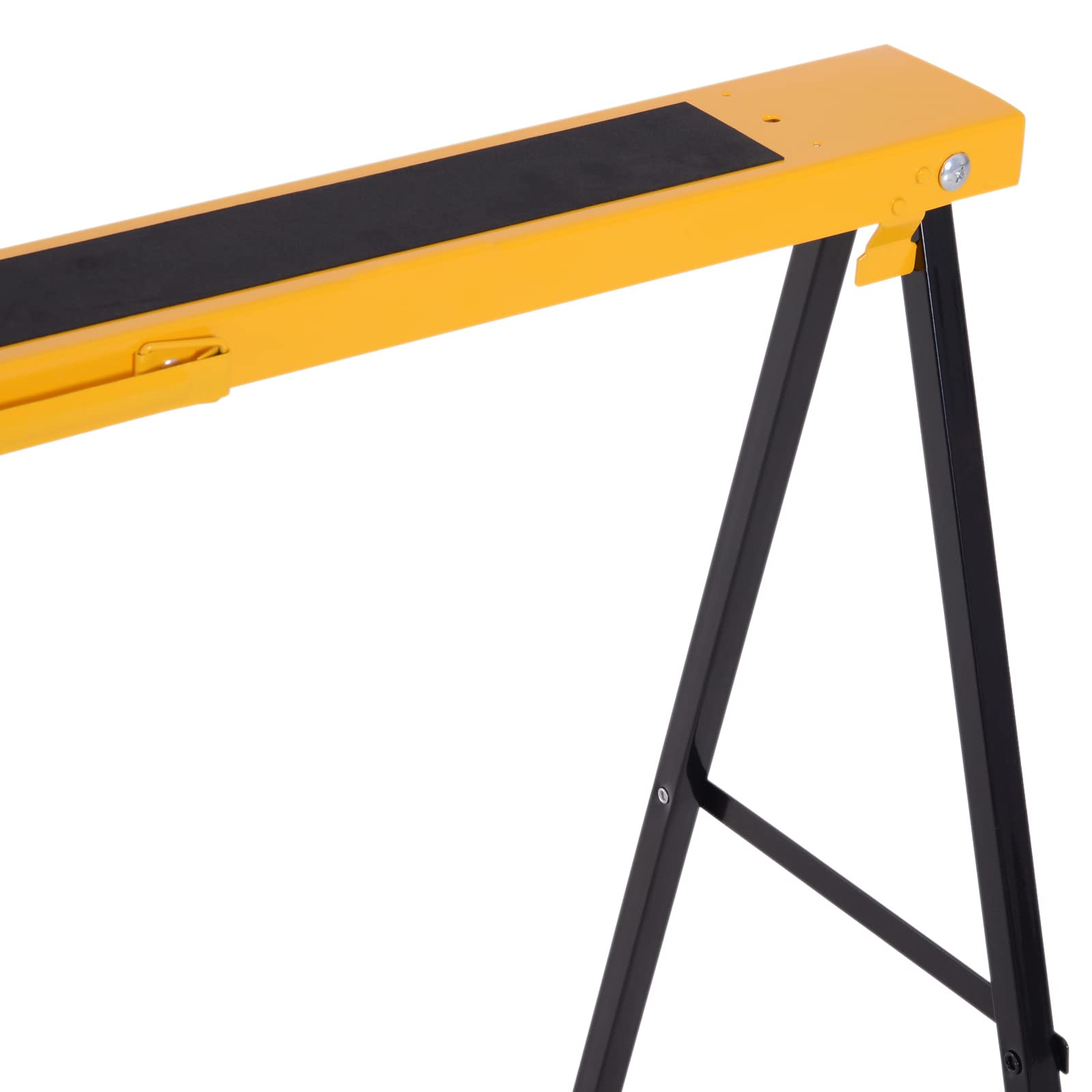 DURHAND Caballete de Sierra con Patas Plegables Metálicos 2 Piezas para Mesa y Trabajo con Asa Almohadilla Antideslizante Carga Máx. 125kg Acero