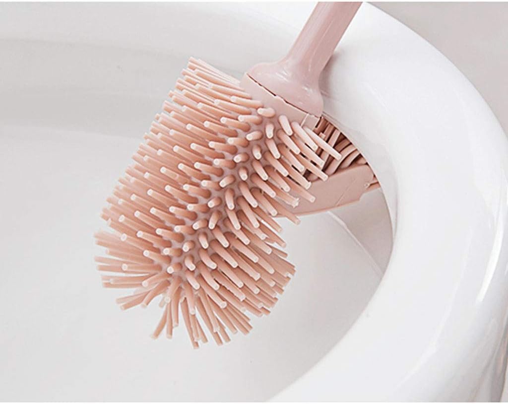 Long Handle Toilet Brush with Plastic Base, Suitable for All Dead Corners of Bathroom Sanitary Napkins