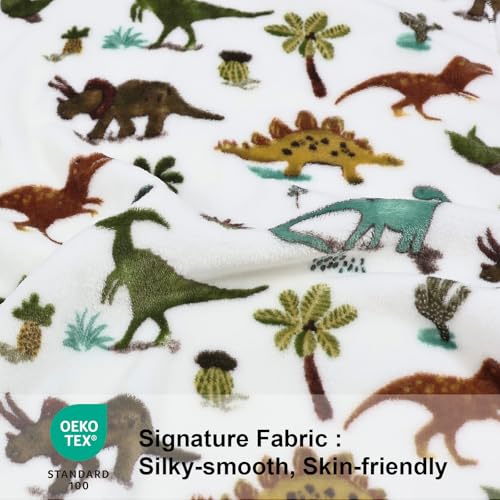 Image of Kids Travel Pillow and Blanket Set - 40 inchx60 inch Dinosaur Blanket | Cute Dinosaur Plush Pillows with Hand Warmer,Kids Blanket for Boys,Perfect for Birthday Christmas and Travel Essential