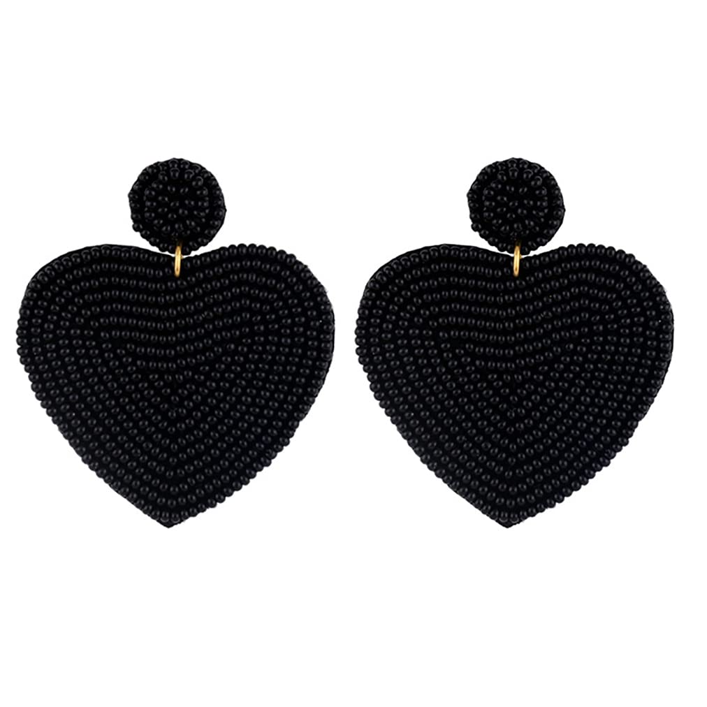 HAISWET Bohemian Beach Heart Bead Statement Drop Earrings