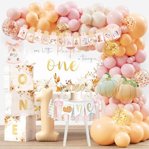 Little Pumpkin 1st Birthday Party Decorations Supplies Pumpkin First Birthday DecorationOur Little Pumpkin is Turning One Decorations for Autumn Fall Halloween Thanksgiving 1st Bday