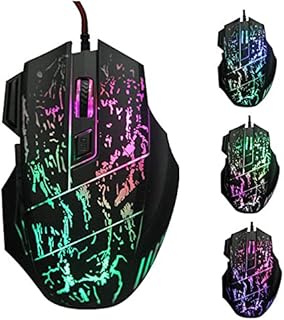 5500DPI USB Wired Gaming Mouse Adjustable 7 Buttons LED Backlit Professional Gamer Mice Ergonomic Computer Mouse for PC Laptop (B)