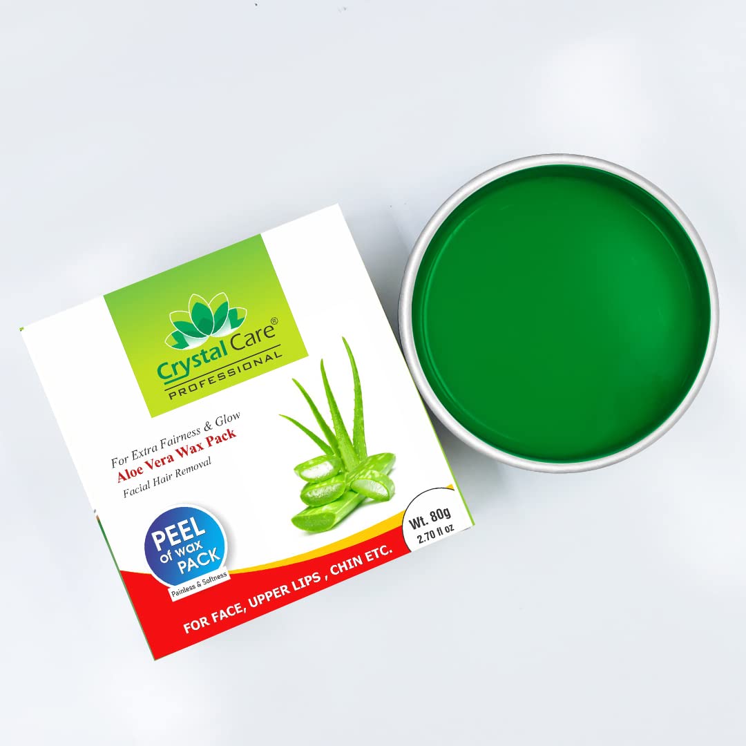 Crystal Care Aloe vera Wax for glowing skin | katori wax | Face, upper lips and chin free Spatula (B092SW35JF) Amazon Price History, Amazon Price Tracker