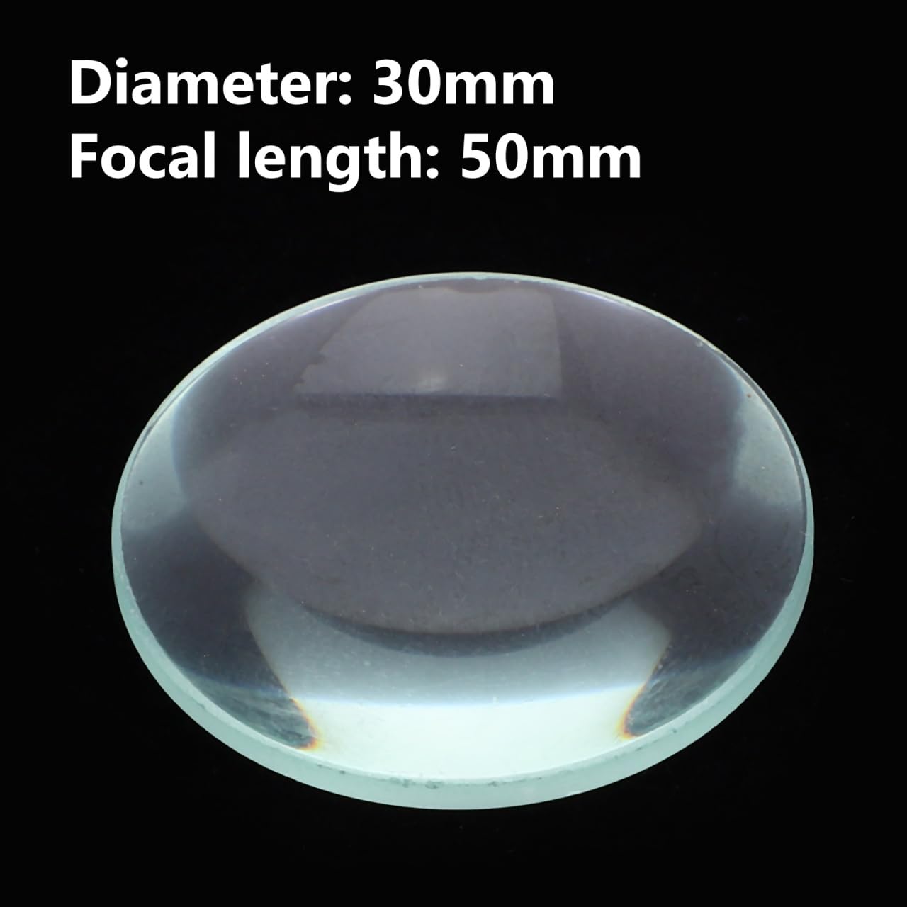 ULTECHNOVO Lot De 3 Lentilles Optiques Convexes - Verre Traité - Diamètre 50 Mm, Focale 100 Mm - Pour Labo Ou École